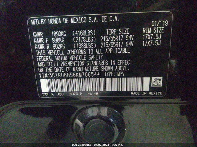Honda HR-V EX 2019 3CZRU6H56KM706544 Image 9