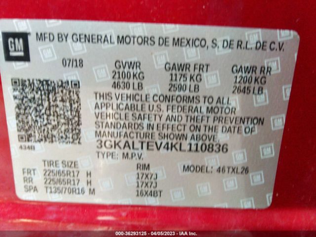 3GKALTEV4KL110836 GMC Terrain Sle