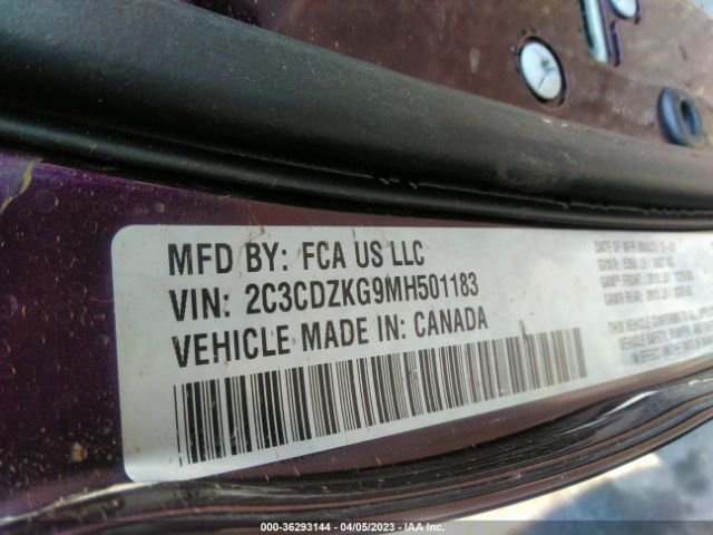 2C3CDZKG9MH501183 Dodge Challenger Gt