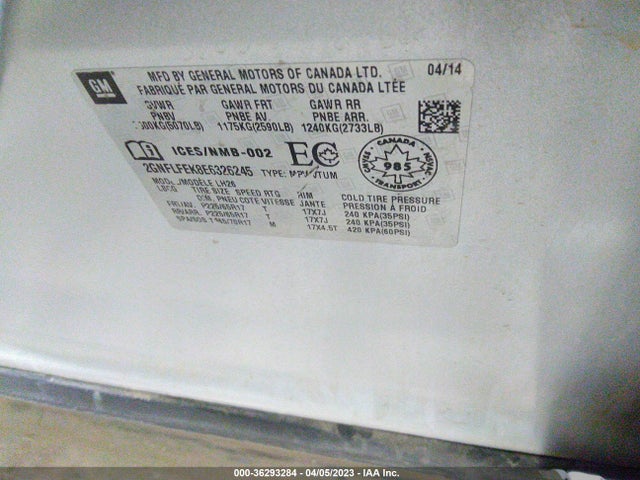 Chevrolet EQUINOX LT 2014 2GNFLFEK8E6326245 Image 9