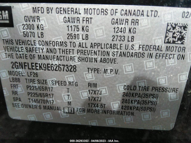 Chevrolet EQUINOX LS 2014 2GNFLEEK9E6267328 Image 9