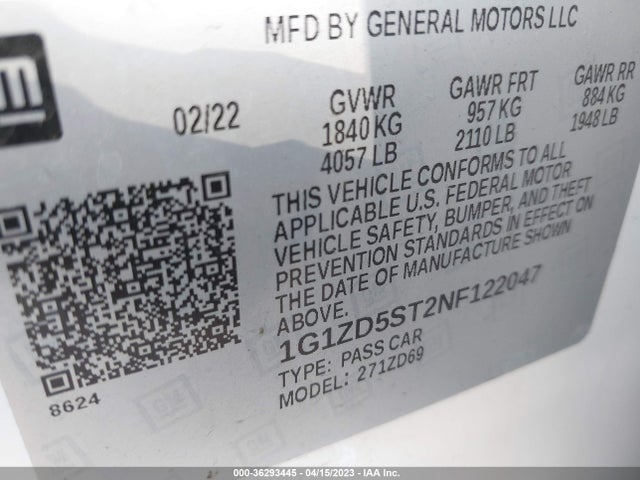Chevrolet MALIBU LT 2022 1G1ZD5ST2NF122047 Image 11