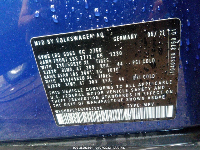 2022 Volkswagen ID.4, VIN: WVGUNPE24NP042526