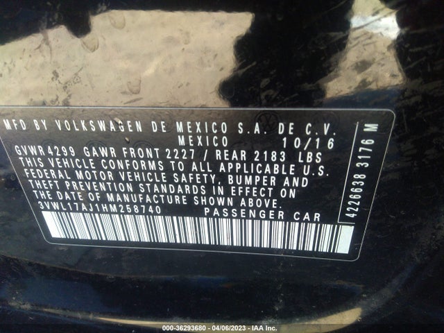 3VWL17AJ1HM258740 Volkswagen Jetta 1.8t Sel