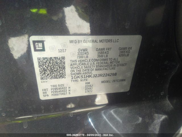 1GKS1HKJ2JR224298 GMC YUKON XL DENALI