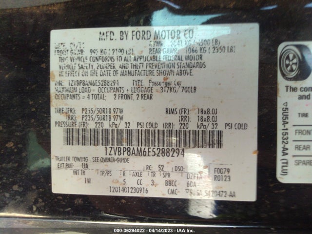 Ford Mustang V6 2014 1ZVBP8AM6E5288294 Image 9