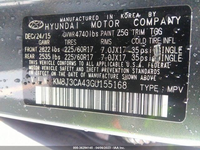 Hyundai TUCSON SE 2016 KM8J3CA43GU155168 Image 10