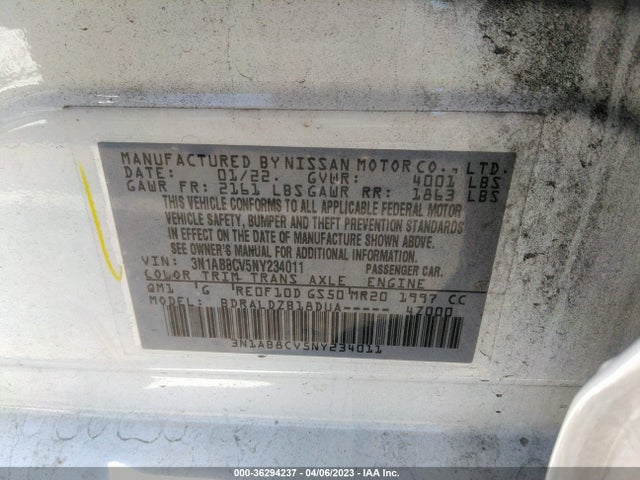 Nissan SENTRA SV 2022 3N1AB8CV5NY234011 Image 10
