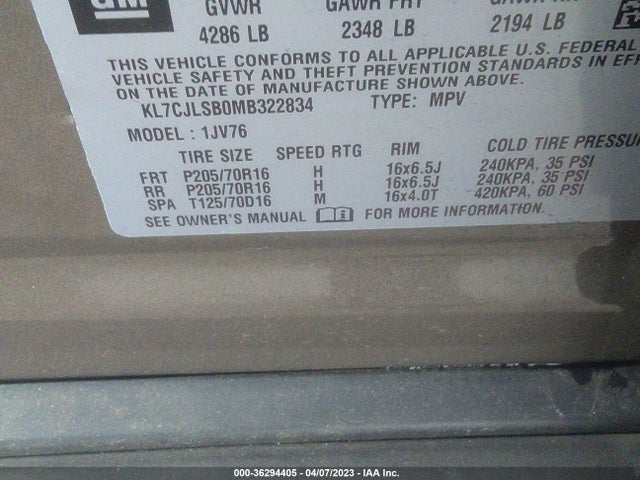 Chevrolet Trax Lt 2021 KL7CJLSB0MB322834 Image 9