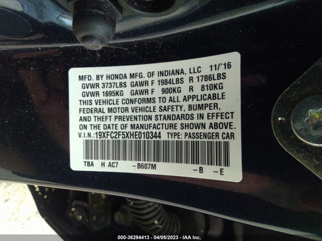 Honda Civic Sedan Lx 2017 19XFC2F5XHE010344 Image 9