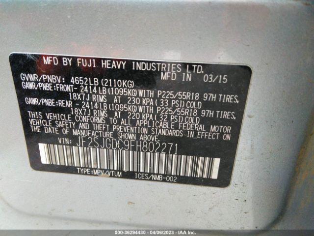 JF2SJGDC9FH802271 Subaru Forester 2.0xt Premium