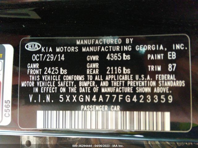 5XXGN4A77FG423359 KIA OPTIMA EX