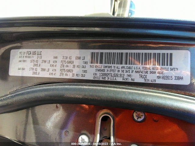 1C6RR6MT6JS261912 RAM 1500 Sport