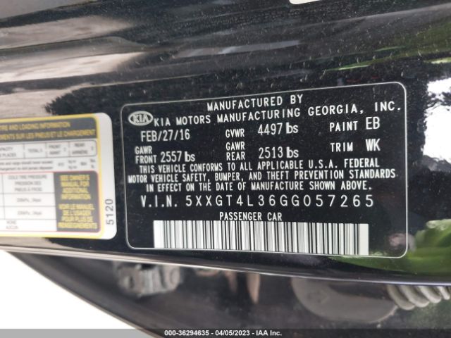 5XXGT4L36GG057265 KIA Optima Lx