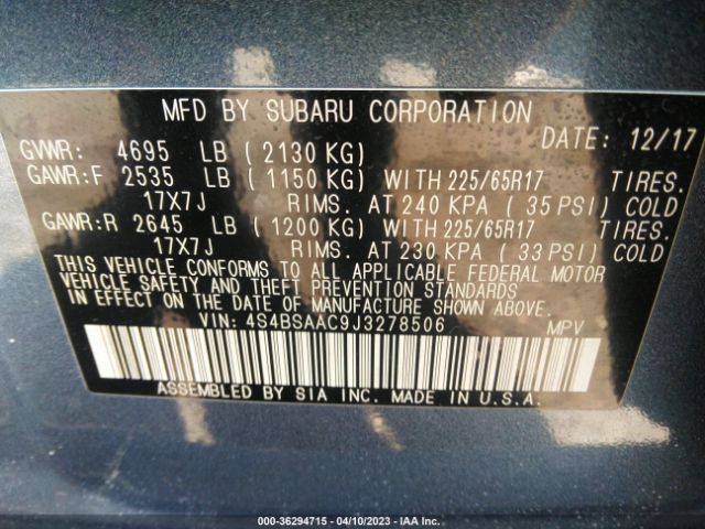 4S4BSAAC9J3278506 Subaru Outback
