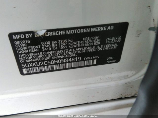 5UXKU2C58H0N84819 BMW X6