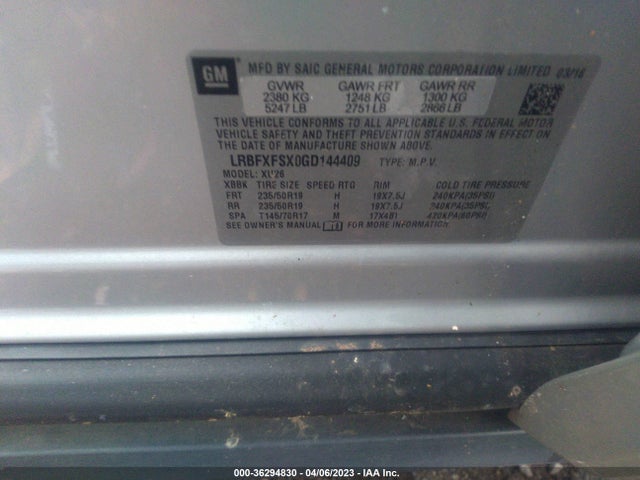 2016 Buick Envision, VIN: LRBFXFSX0GD144409