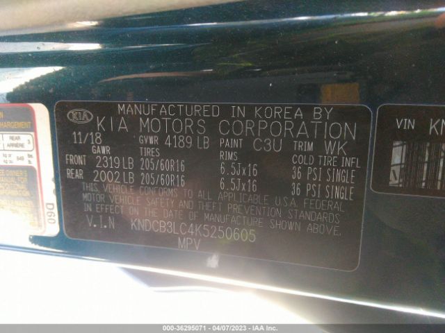 KNDCB3LC4K5250605 KIA NIRO LX