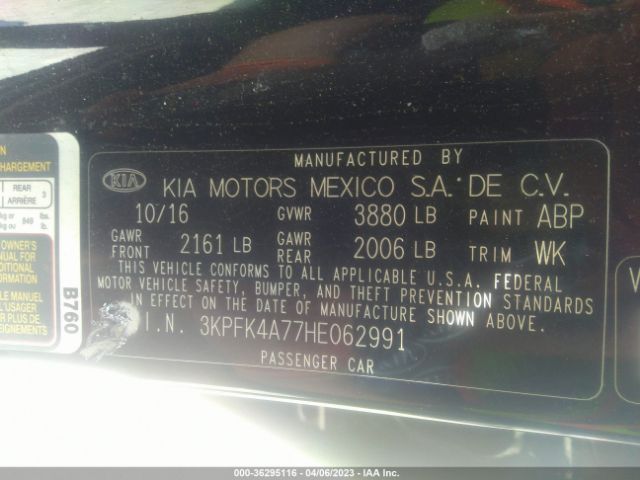 3KPFK4A77HE062991 KIA FORTE LX