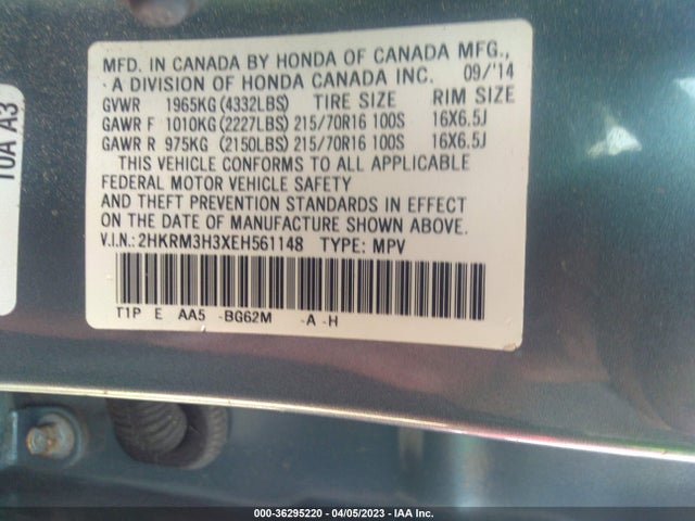 Honda CR-V LX 2014 2HKRM3H3XEH561148 Image 9