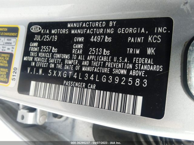 5XXGT4L34LG392583 KIA Optima Lx