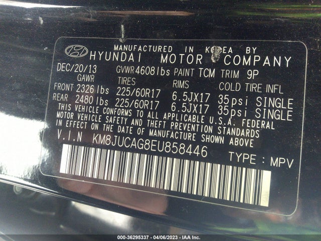 Hyundai TUCSON SE 2014 KM8JUCAG8EU858446 Image 10