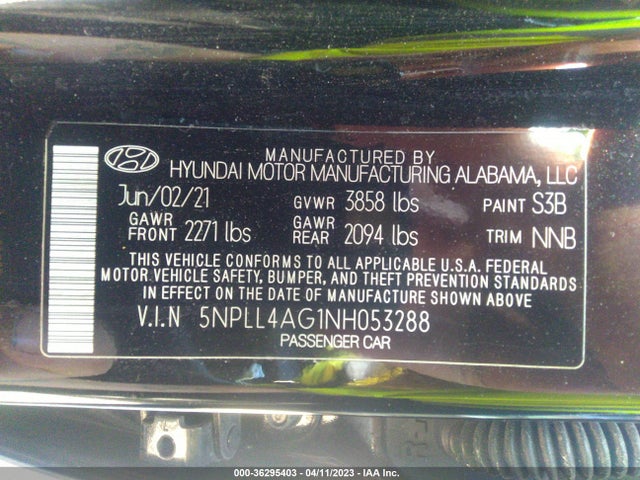 2022 HYUNDAI ELANTRA SE VIN: 5NPLL4AG1NH053288