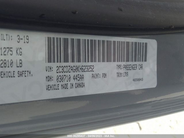 2C3CDZAG0KH623252 Dodge Challenger Sxt