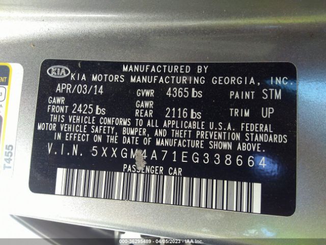 5XXGM4A71EG338664 KIA Optima Lx