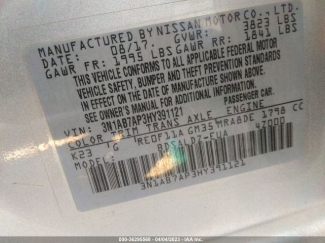 3N1AB7AP3HY391121 Nissan SENTRA SV