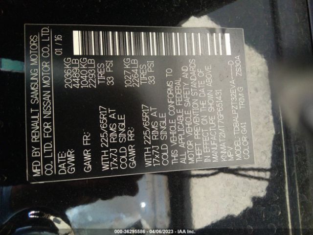 KNMAT2MT7GP651431 Nissan ROGUE S