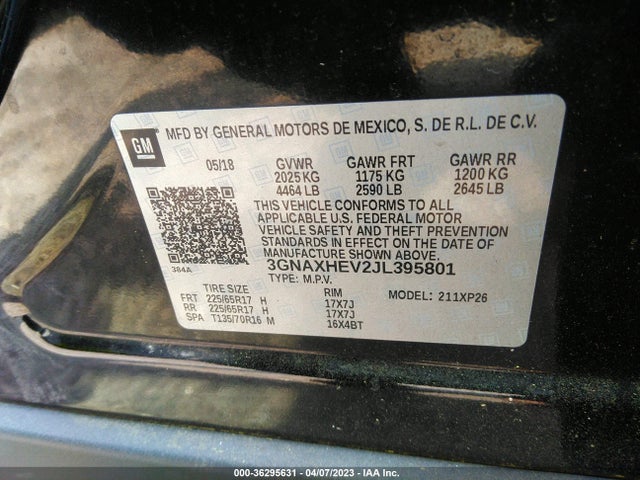 Chevrolet EQUINOX LS 2018 3GNAXHEV2JL395801 Image 10