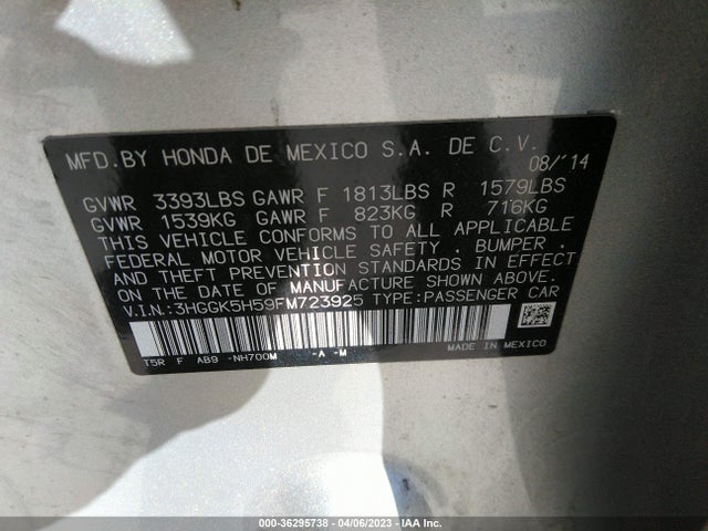 Honda FIT LX 2015 3HGGK5H59FM723925 Image 10