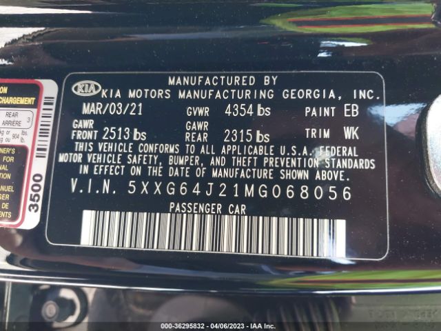 5XXG64J21MG068056 KIA K5 Gt-line