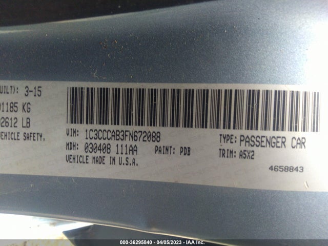 1C3CCCAB3FN672088 Chrysler 200 Limited