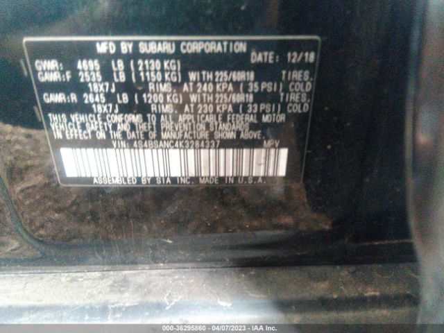 4S4BSANC4K3284337 Subaru Outback Limited