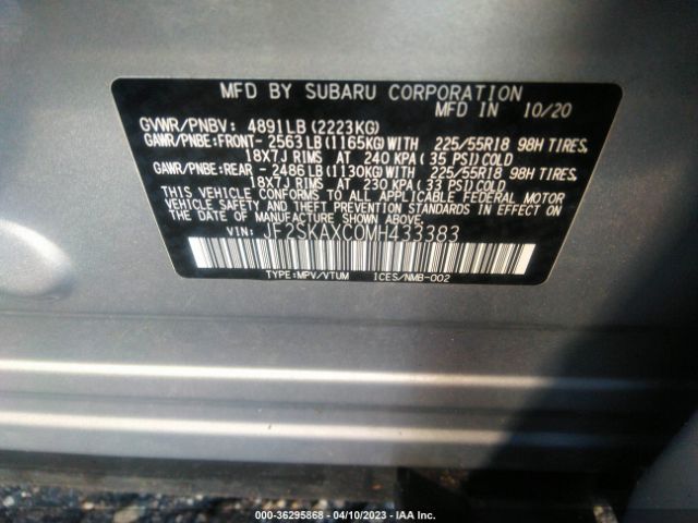 JF2SKAXC0MH433383 Subaru Forester Touring