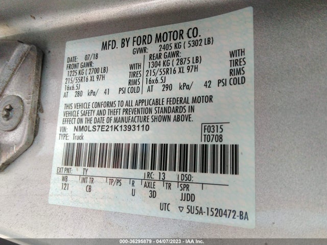 2019 Ford Transit Connect, VIN: NM0LS7E21K1393110