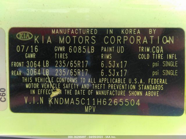 KNDMA5C11H6265504 KIA Sedona L