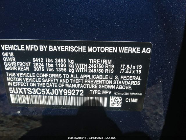 5UXTS3C5XJ0Y99272 BMW X3 M40i