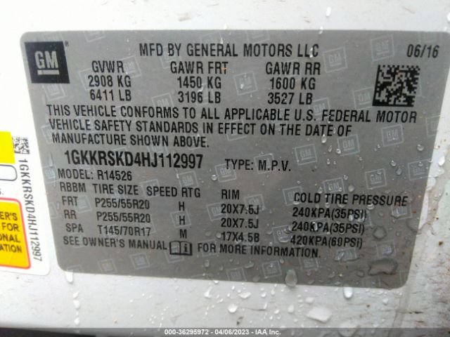1GKKRSKD4HJ112997 GMC Acadia Limited Limited