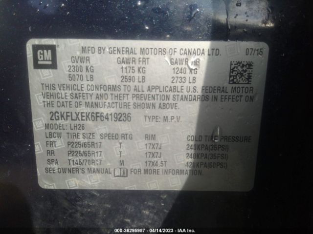 2GKFLXEK6F6419236 GMC Terrain Slt