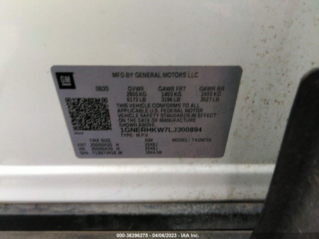 Chevrolet Traverse Lt Leather 2020 1GNERHKW7LJ300894 Image 9