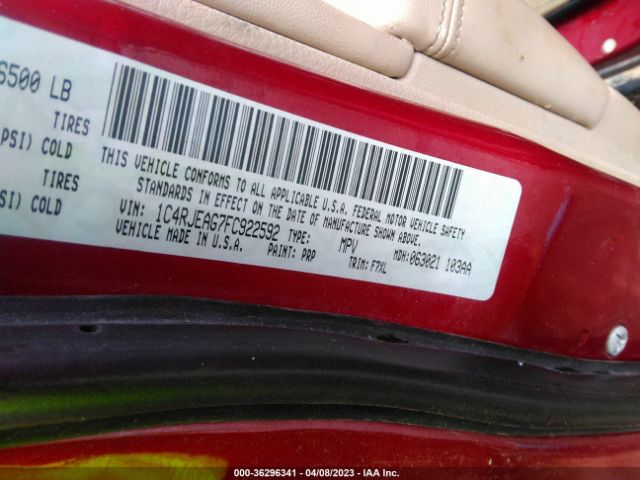 1C4RJEAG7FC922592 Jeep Grand Cherokee Laredo