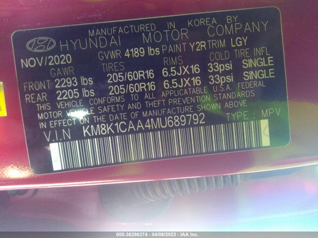 Hyundai Kona Se 2021 KM8K1CAA4MU689792 Image 10