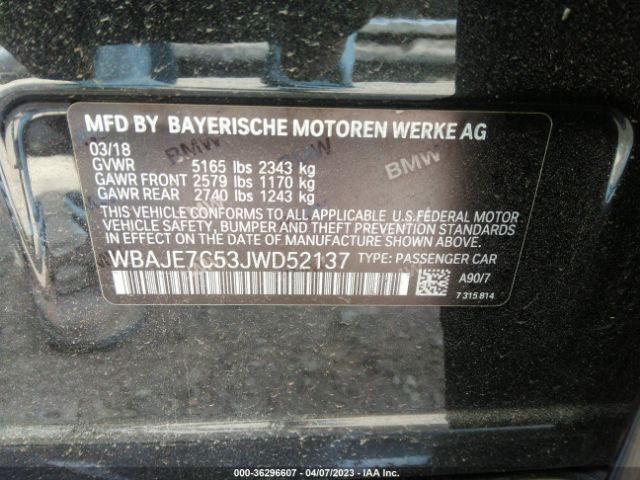 WBAJE7C53JWD52137 BMW 5 Series 540i Xdrive