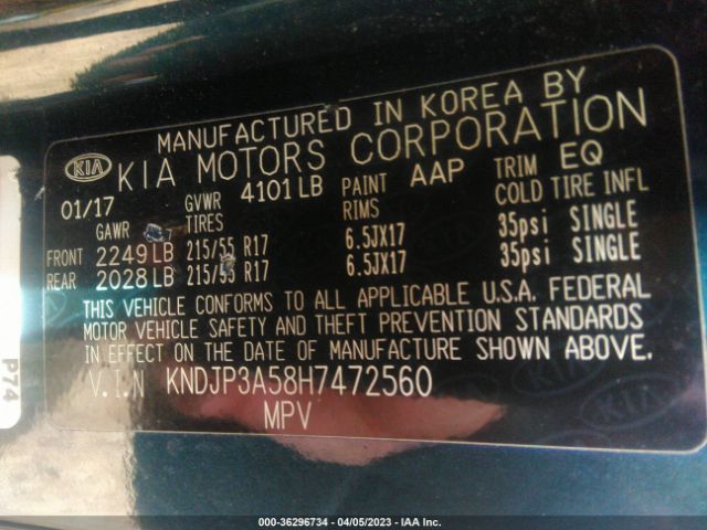 KNDJP3A58H7472560 KIA SOUL +