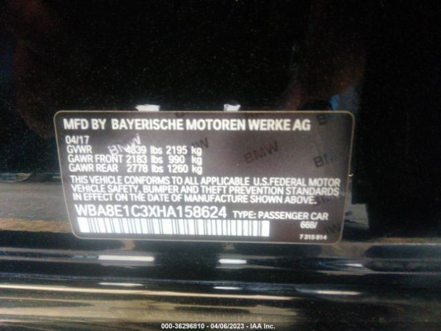 WBA8E1C3XHA158624 BMW 3 Series 330e Iperformance