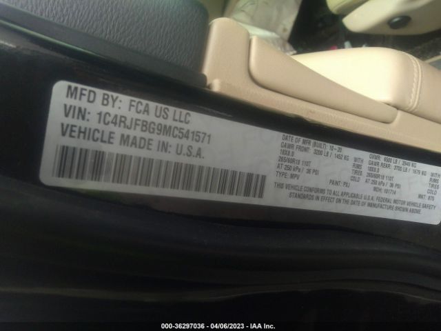 1C4RJFBG9MC541571 Jeep Grand Cherokee Limited