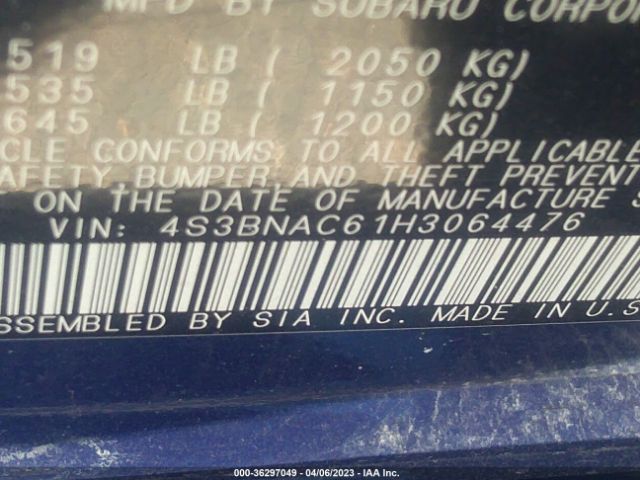 4S3BNAC61H3064476 Subaru Legacy Premium